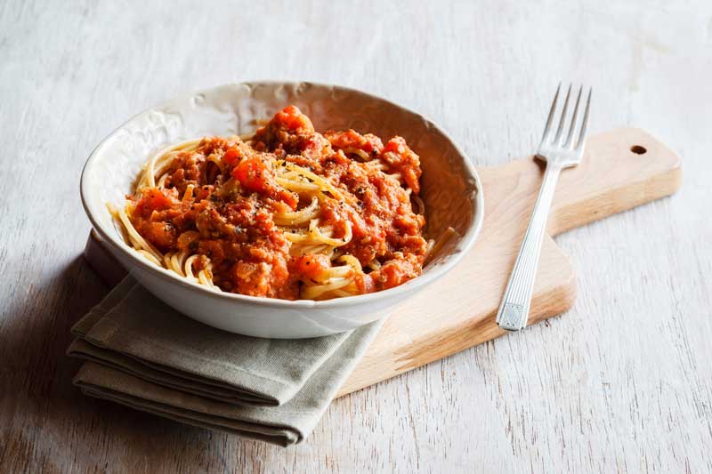 Pasta upplagt i en skål