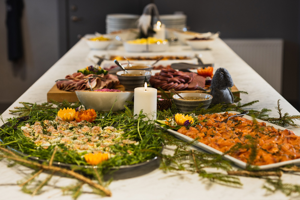 Ett uppdukat julbord